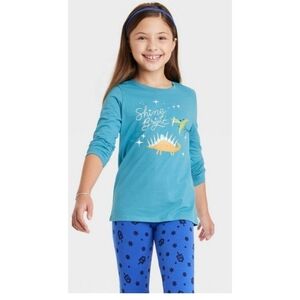 Cat & Jack Shine Bright Graphic Hanukah Long sleeve T-shirt Blue Size L (12/14)